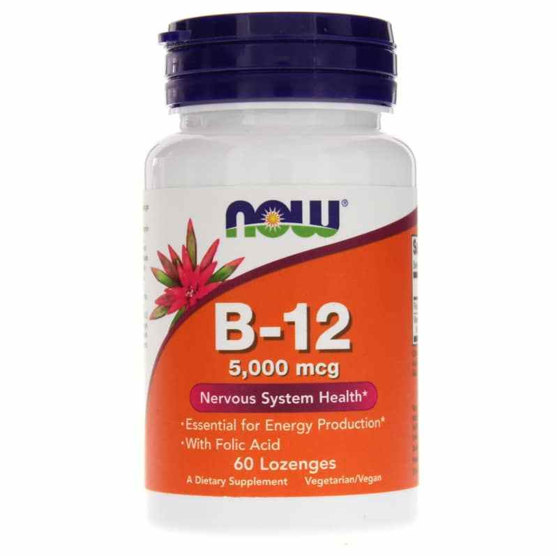 B-12 5000 Mcg, 60 Lozenges, NOW