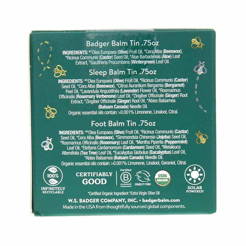 Badger Balm Restore, Recover & Rest Mini Sampler, 3 Products, BA