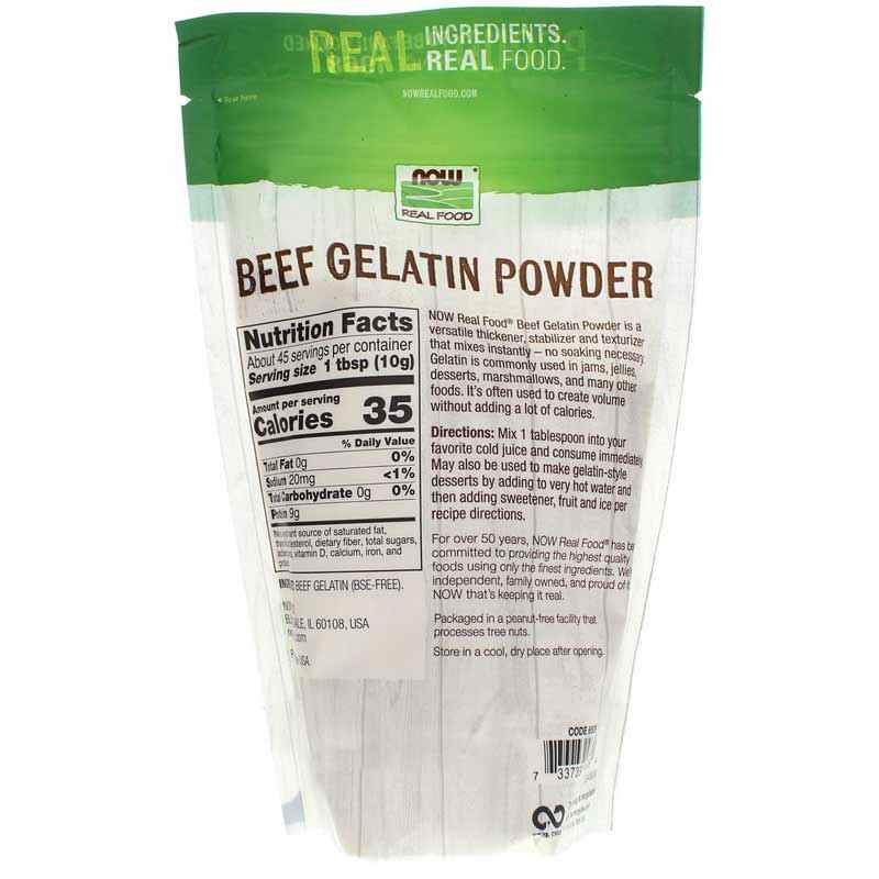 Beef Gelatin Powder, 1 Lbs, NOW