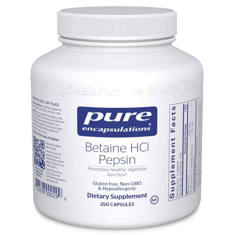 Betaine HCl, 250 Capsules, PEC