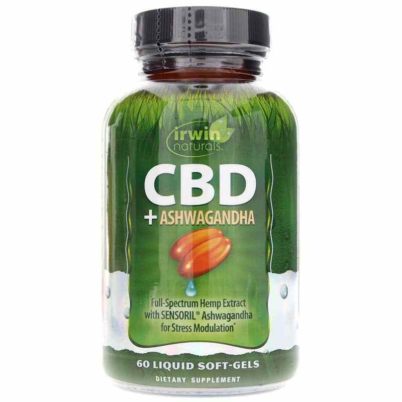 CBD + Ashwagandha, 60 Liquid Softgels, IRN