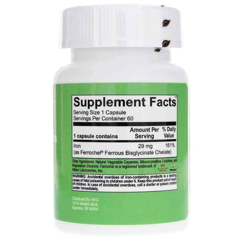 Chelated Iron, 60 Capsules, NHC