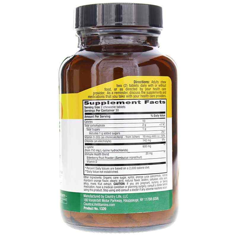 Chewable L-Lysine 600 Mg, 60 Chewable Tablets, CTL