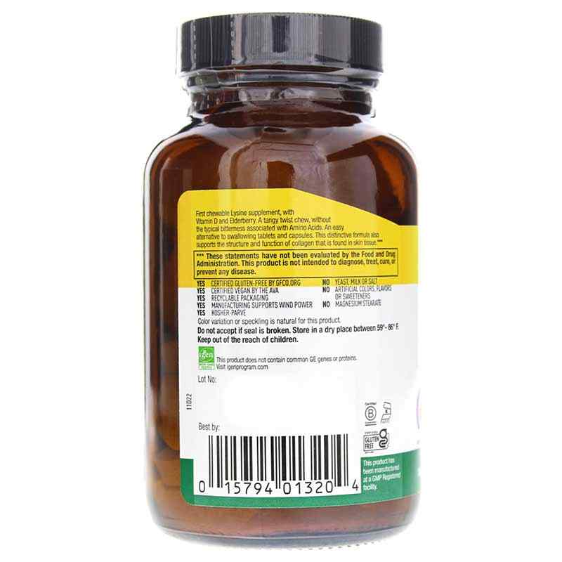 Chewable L-Lysine 600 Mg, 60 Chewable Tablets, CTL