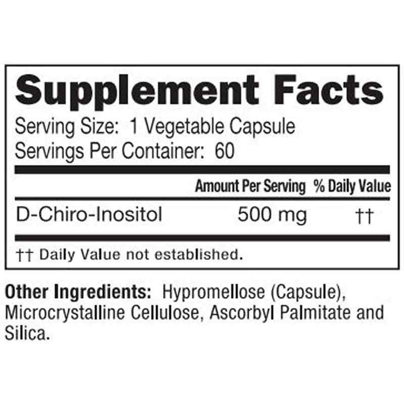 DCI 500 Mg (D-Chiro Inositol), 60 Veg Capsules, NBX