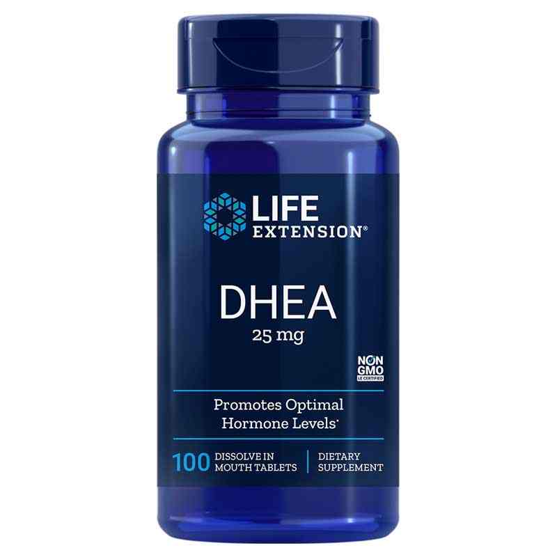 DHEA 25 Mg Dissolve in Mouth Tablets, 100 Tablets, LFE