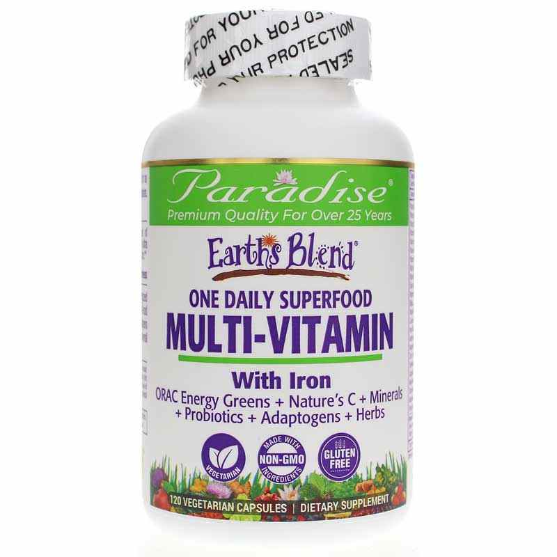 Earth's Blend Superfood Multivitamin with Iron, PHE