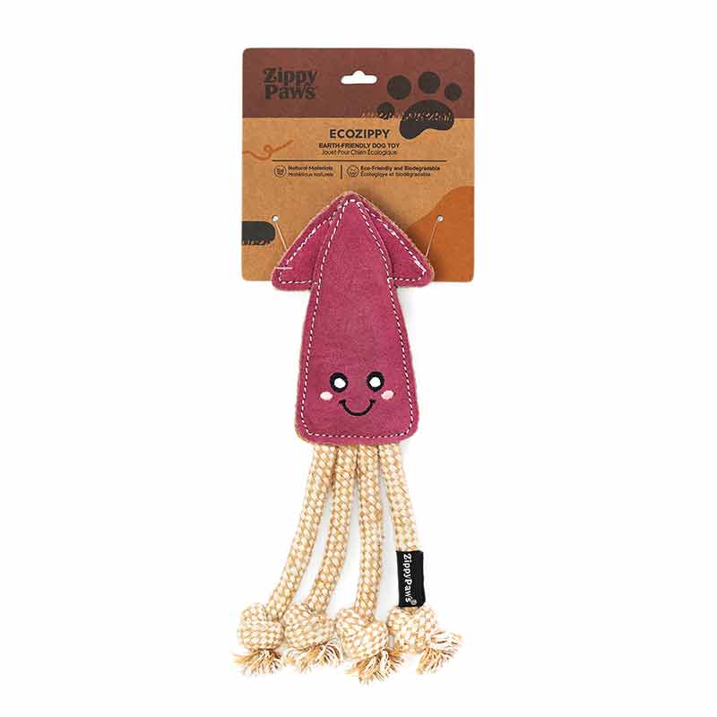 ecoZippy Suede & Rope Buddies Squid