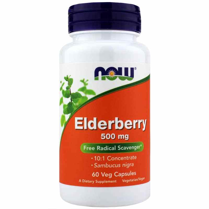 Elderberry 500 Mg, 60 Veg Capsules, NOW