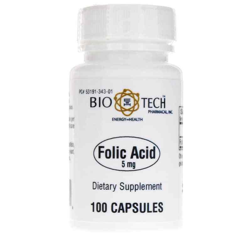 Folic Acid 5 Mg, 100 Capsules, BTP