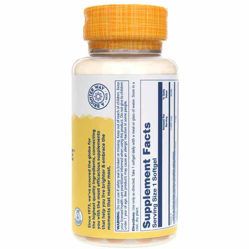 Food Carotene 7500 Mcg Plant Source, 100 Softgels, SLR