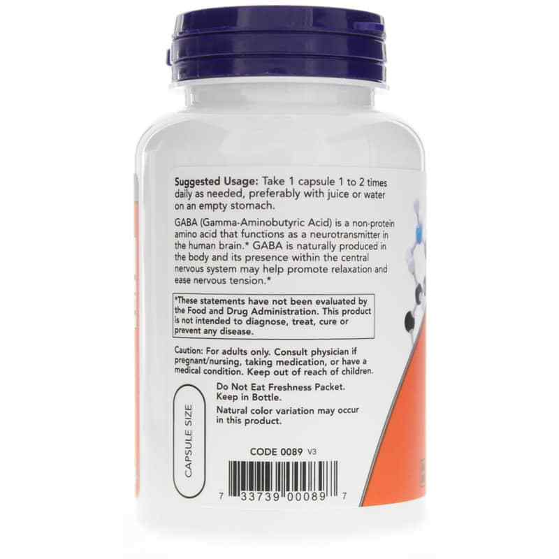 GABA 750 Mg, NOW Foods