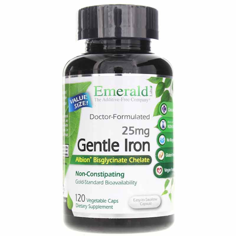 Gentle Iron 25 Mg. 120 Veg Capsules, EMD