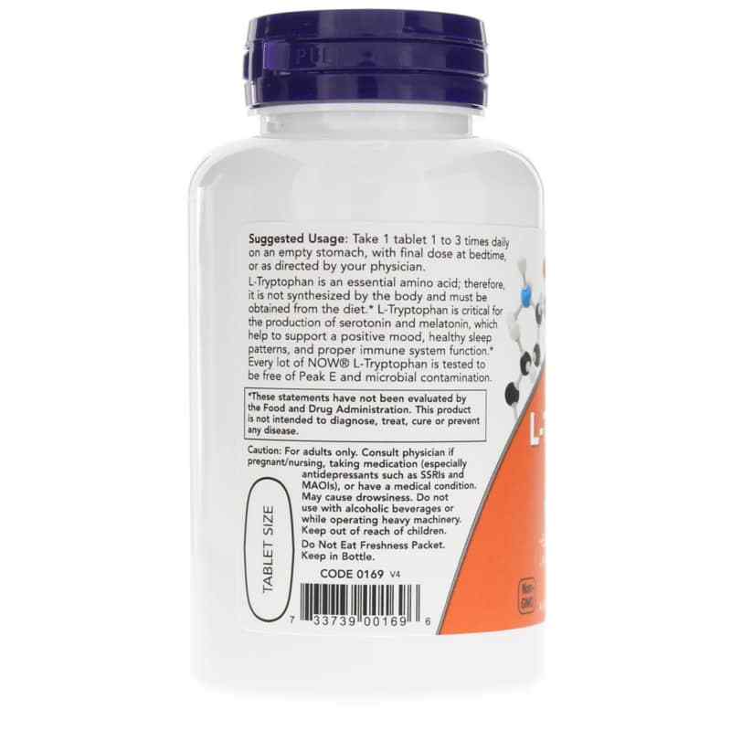 L-Tryptophan 1000 Mg Double Strength, 60 Tablets, NOW