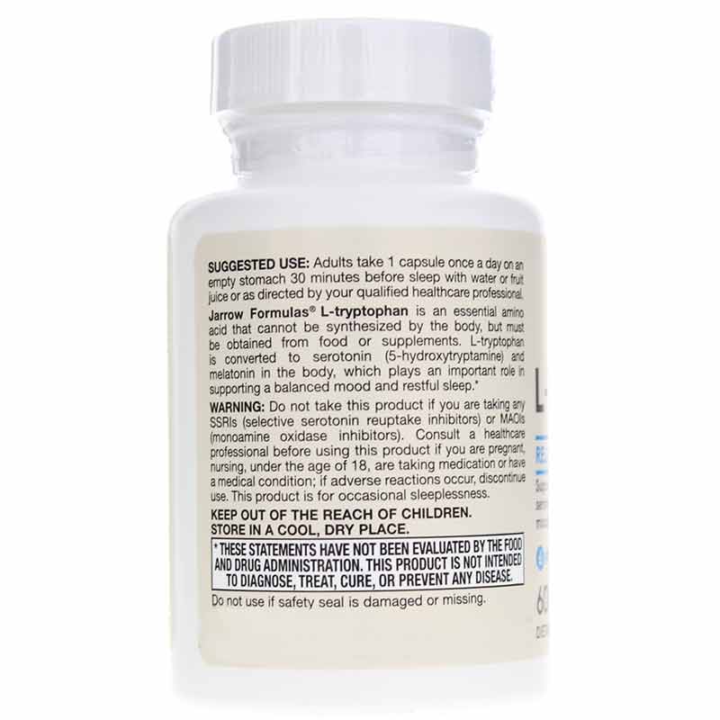 L-Tryptophan 500 Mg, 60 Capsules, JRF