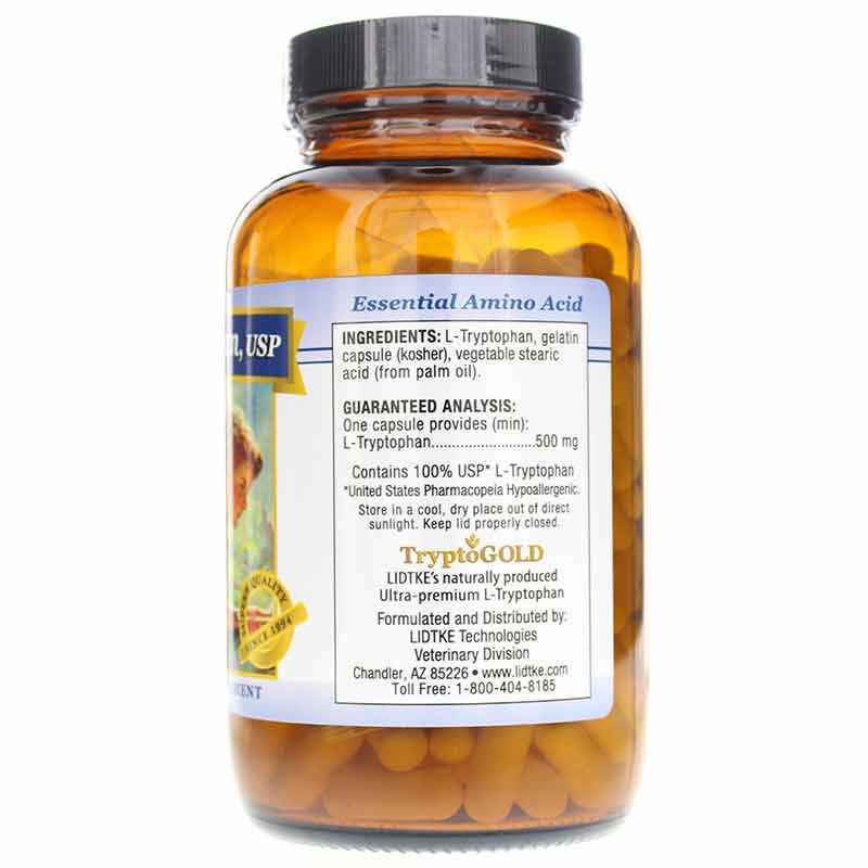 L-Tryptophan Capsules for Pets, 180 Capsules, LDK