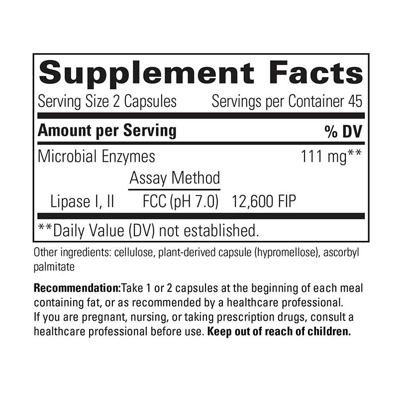 Lipase Concentrate-HP, 90 Veg Capsules, INT