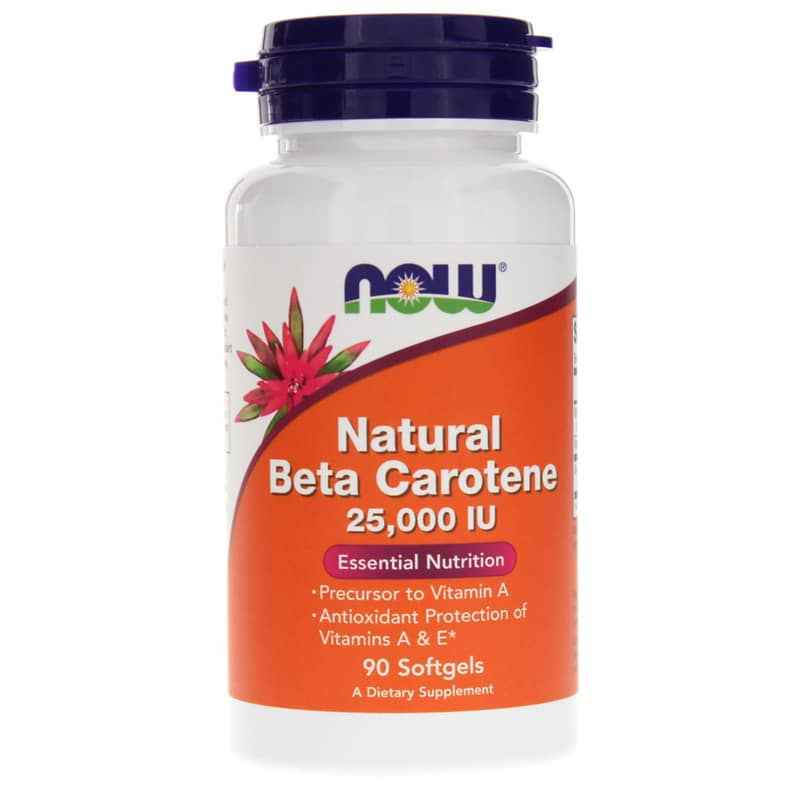 Natural Beta-Carotene 25,000 IU, 90 Softgels, NOW