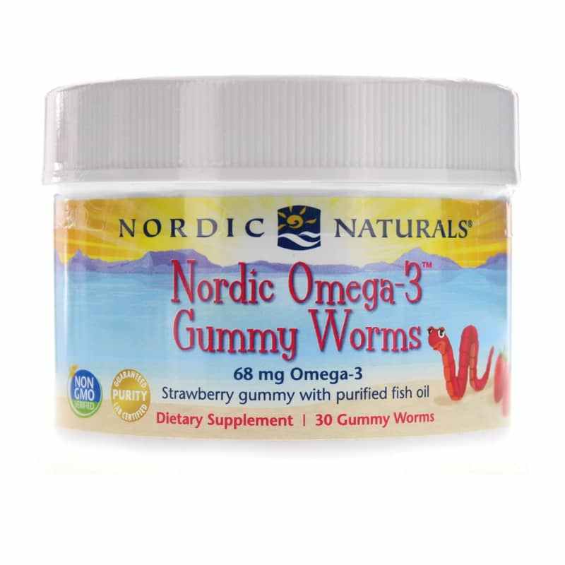 Nordic Omega 3 Gummy Worms Strawberry Nordic Naturals