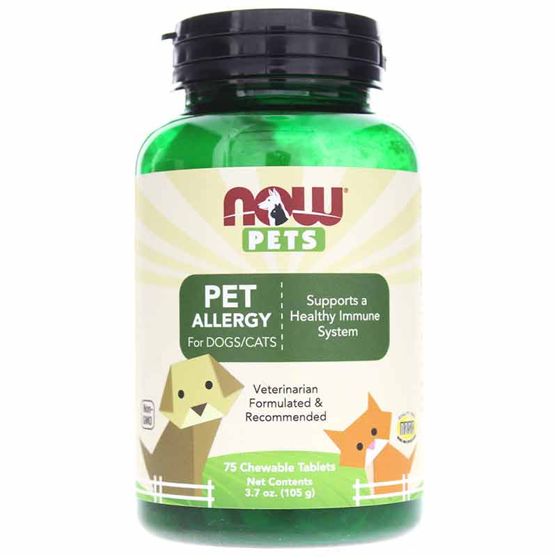 Pet Allergy for Dogs & Cats, 75 Chewable Tablets, NOW