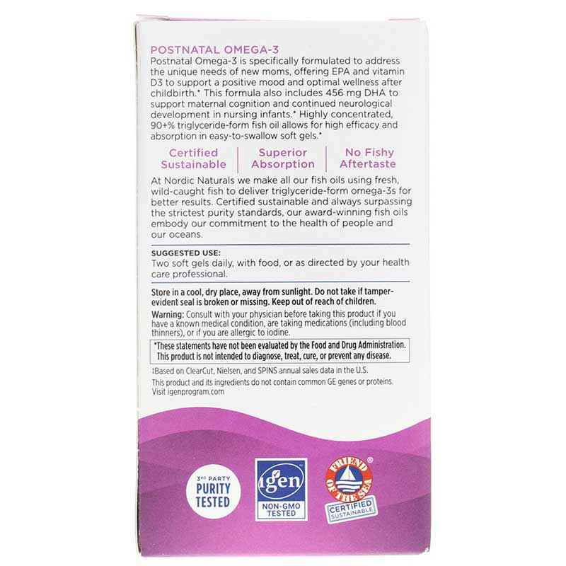 Postnatal Omega-3, 60 Softgels, NRN