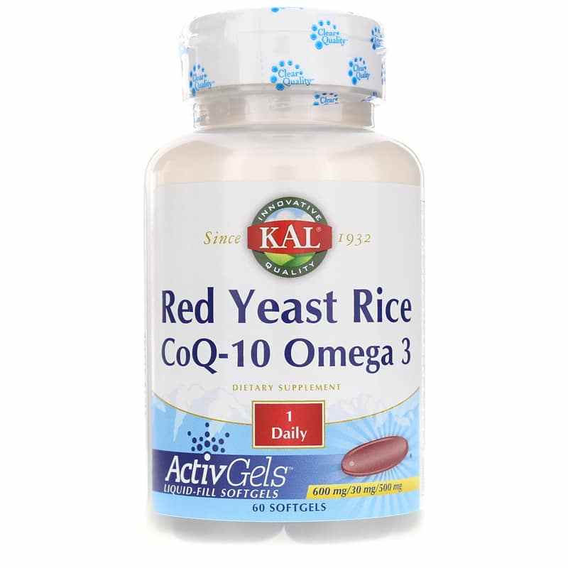 Red Yeast Rice CoQ-10 Omega 3 ActivGels, 60 Softgels, KAL