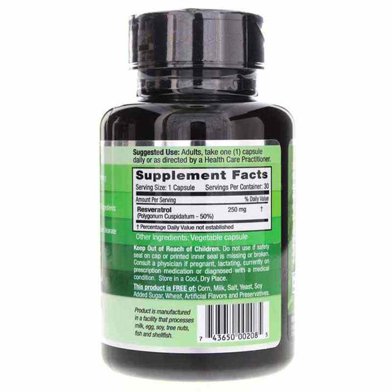 Resveratrol High Potency 250 Mg, 30 Veg Capsules, EMD