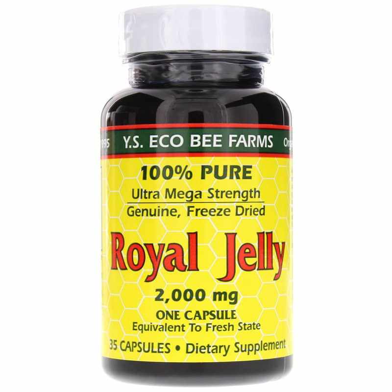 Royal jelly organic food supplements in pharmacy