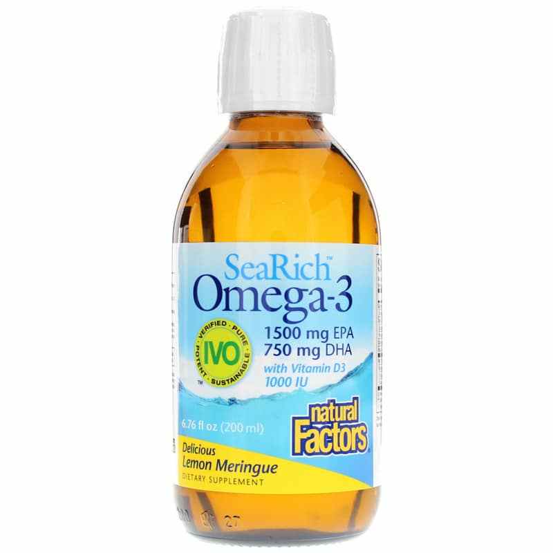 SeaRich Omega-3 with Vitamin D Liquid Lemon, 6.76 Oz, NF