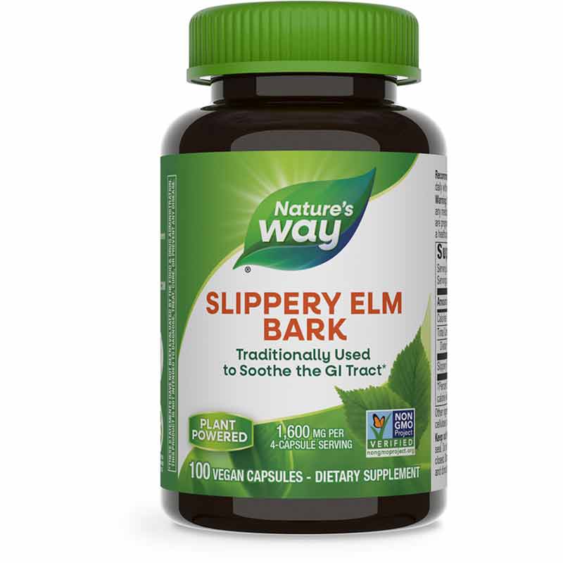 Slippery Elm Bark, 100 Veg Capsules, NWA