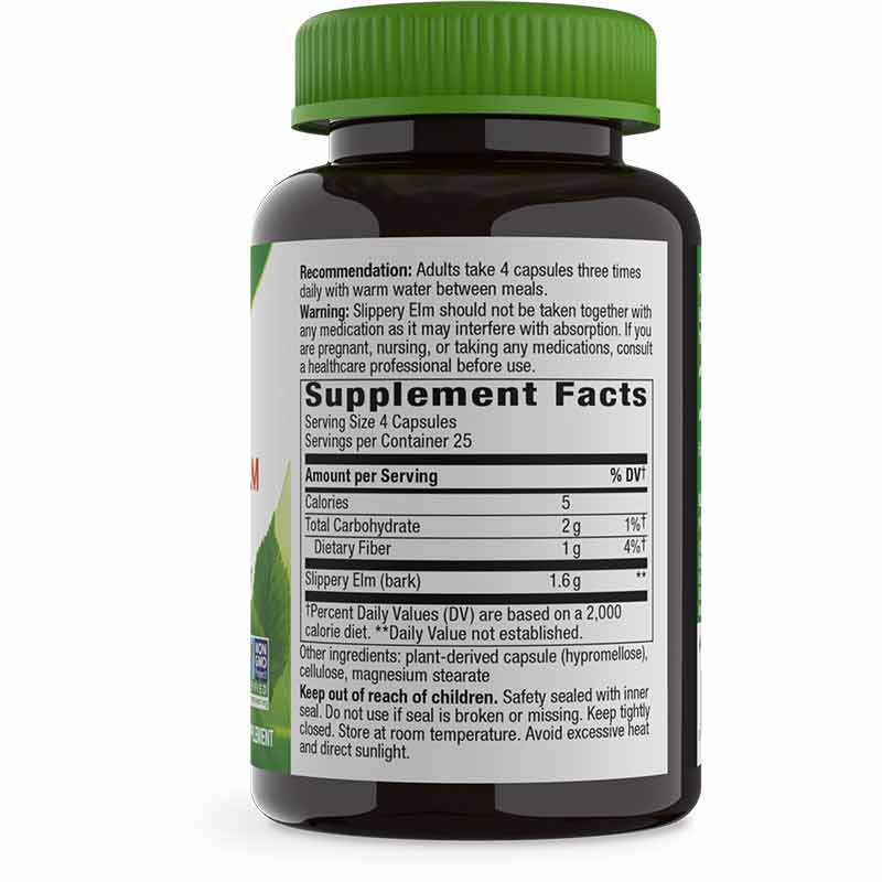 Slippery Elm Bark, 100 Veg Capsules, NWA