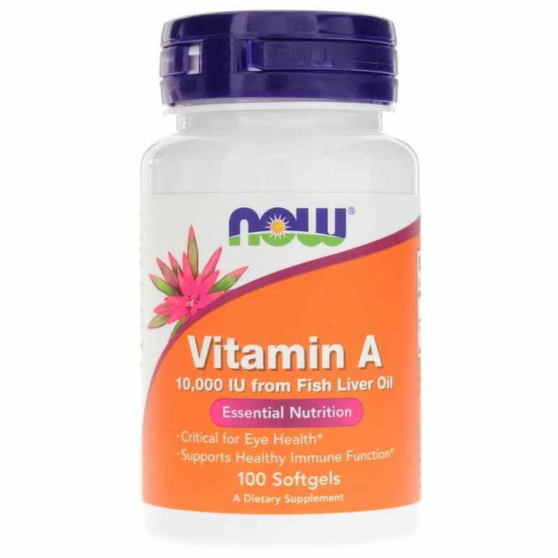 Vitamin A 10,000 IU from Fish Liver Oil, 100 Softgels, NOW