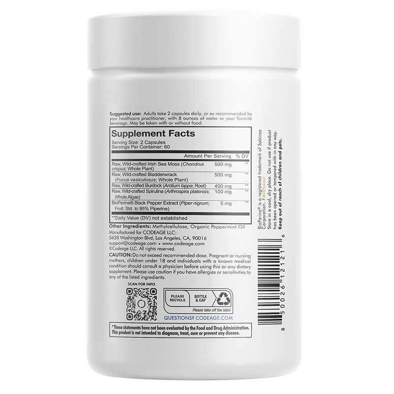 Wildcrafted Sea Moss +, 120 Capsules, CDE