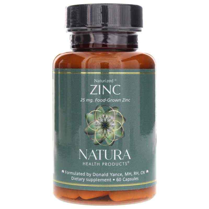 Zinc 25 Mg Food-Grown Zinc, 60 Capsules, NHP