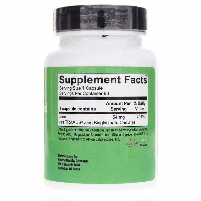 Zinc Chelated, 60 Capsules, NHC